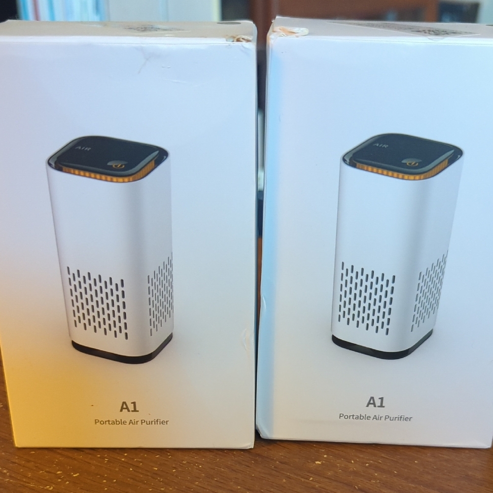 Lot of 2 A1 Mini HEPA USB-C Powered Air Purifiers. NIB.